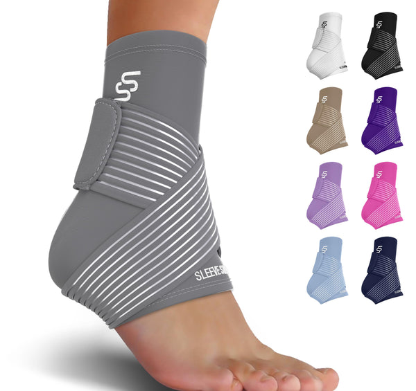 Sleeve Stars Ankle Brace for Sprained Ankle, Plantar Fasciitis Relief Ankle Support for Women & Men, Ankle Compression Sleeve w/Strap, Achilles Tendonitis Brace, Foot Brace Wrap (Single/Hot Pink)