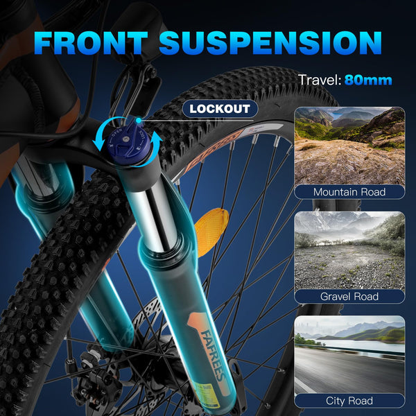 Fafrees 26" Electric Bikes for Adults, 468Wh Removable Battery, Pedal Assist Ebikes for Men Women, 250W Electric Bicycle for City, 25KM/H 21-Speed MTB, HAILONG ONE