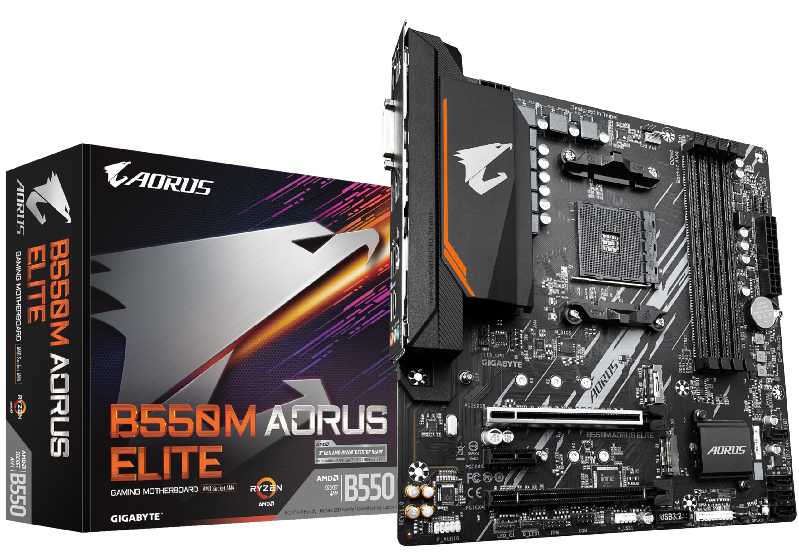Gigabyte B550 AORUS ELITE V2 Motherboard - Supports AMD Ryzen 5000 Series AM4 CPUs, 12+2 Phases Digital Twin Power Design, up to 4733MHz DDR4 (OC), 2xPCIe 3.0 M.2, 2.5GbE LAN, USB 3.2 Gen1