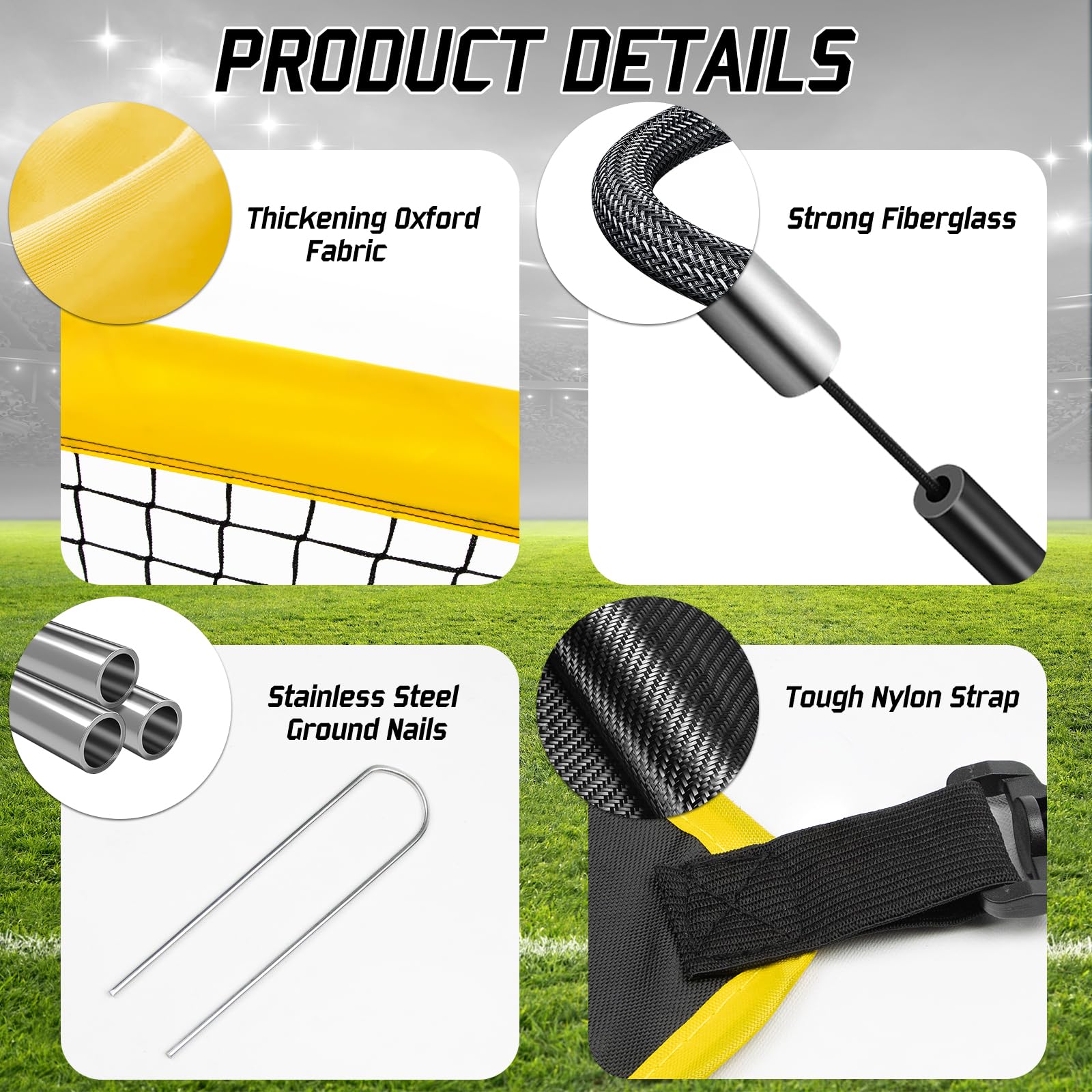 EXTFANS Football Goal for Kids, 2 In 1 Pop up football Net Goal Post for the Garden, 4 Ground Nails and Carry Bag, Kids Football Training Equipement