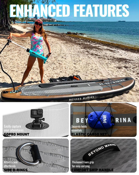 BEYOND MARINA Paddle Board, Inflatable Stand Up paddle boards for adults & Youth, Featherlight sup Board with Premium ISUP Board Accessories, 10'6''x32''x6'',