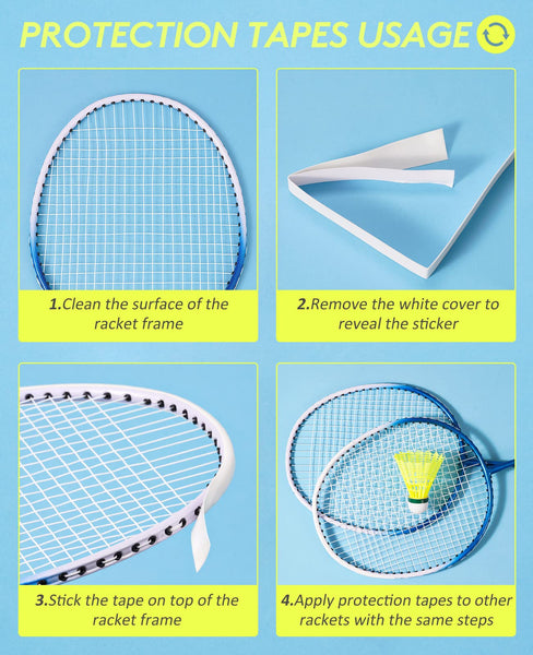 HIRALIY Badminton Rackets Set of 4 for Outdoor Backyard Games, Including 4 Rackets, 12 Nylon Shuttlecocks, 4 Replacement Grip Tapes and 1 Carrying Bag