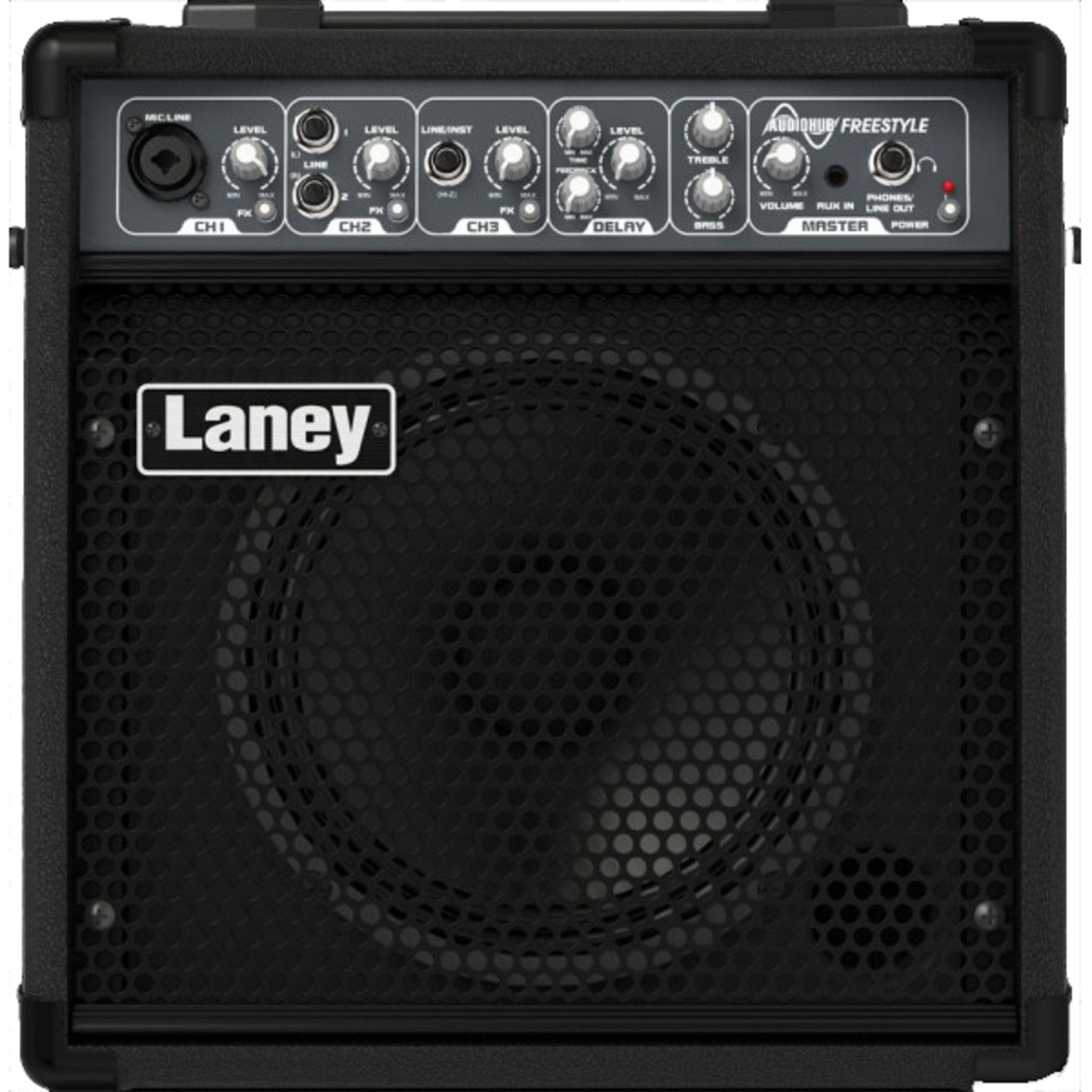 Laney AUDIOHUB Series AH80 - Multi-Input Combo Amp - 80W - 10 inch Woofer plus Horn, Black