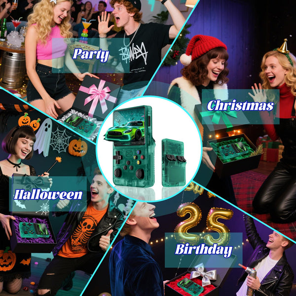 Blidinner R36S Retro Handheld Games Console -With Open Source Linux System,3000mAh Battery,3.5 Inch HD Screen,64G TF Card,20,000+ Classic Games,Portable Mini Game Console for Teens and Adults-Black