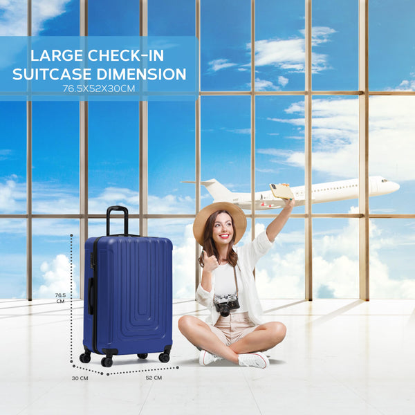 Flight Knight Premium Lightweight Suitcase - Built-in TSA Lock - 8 Spinner Wheels - ABS Hard Shell Check in Highly Durable Luggage - Medium - 67x45x26cm