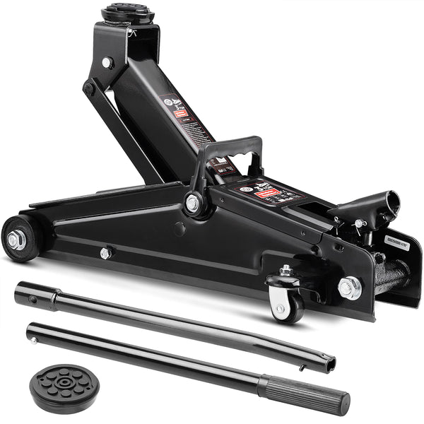 DEUBA® Hydraulic Low Profile 2 Tonne Trolley Jack for Cars | Lift Height 85-330 mm | Suitable for Lowered Vehicles | Equipment Case & Rubber Pad | Portable Heavy Duty Floor Jack Kit