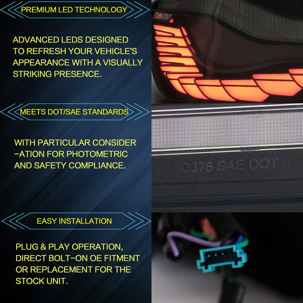 VLAND OLED Rear Lights Compatible with 2013-2018 BMW 3 Series F30 F35 F80 320i 328i 335i Sedan (Not for F31 F34), Tail Lights with Sequential Indicators, E-mark, Red