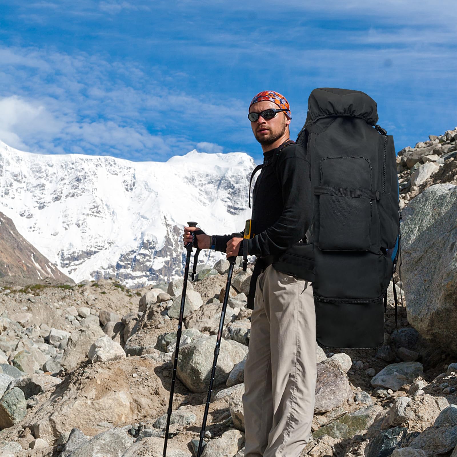 Wesoke 80L 100 liters Camping Hiking Backpack for Men, Extra Large Survival Hunting Backpack, Waterproof Big Molle Military Tactical Rucksack, Oversized Outdoor Sport Travel Daypack