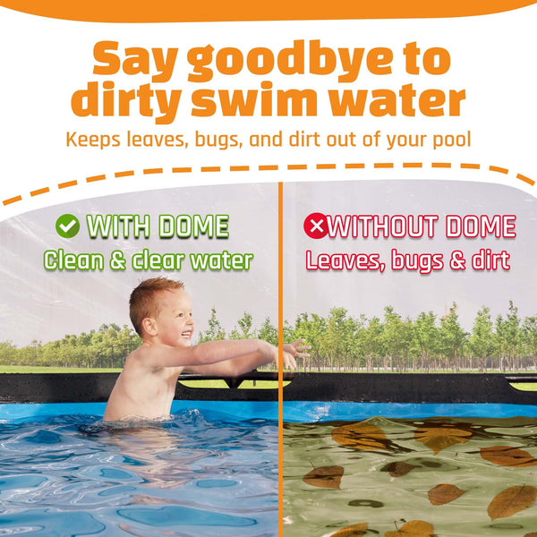 Pool Dome 10 ft - For Intex/Bestway Pools - Keeps Water Warm and Clean - Protects Against Wind and Debris - Excellent Customer Service - Universal Swimming Dome