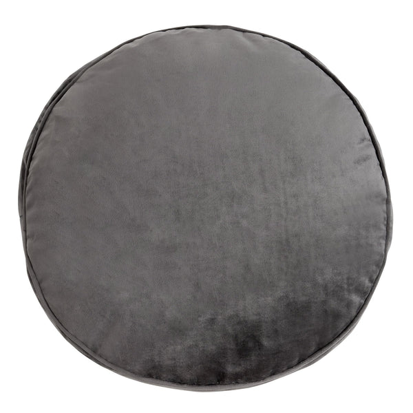 icon Milano Velvet Bean Bag Pouffe, Charcoal Grey, Large Pouffe Footstool with Filling Included, Footrest, Bedroom, Living Room, Living Room Furniture