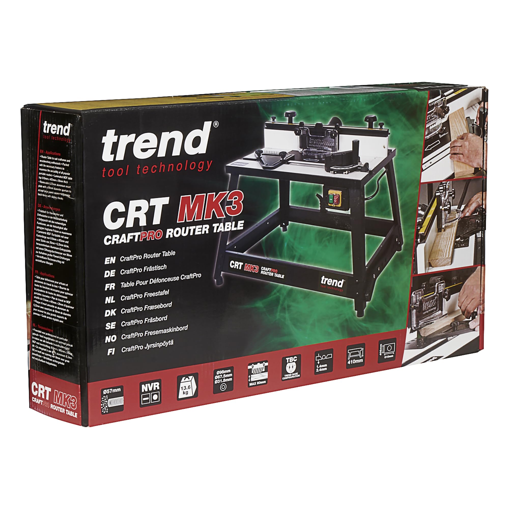 Trend Portable Benchtop Router Table with Robust Construction for Workshop & Site Use, 240V, CRT/MK3