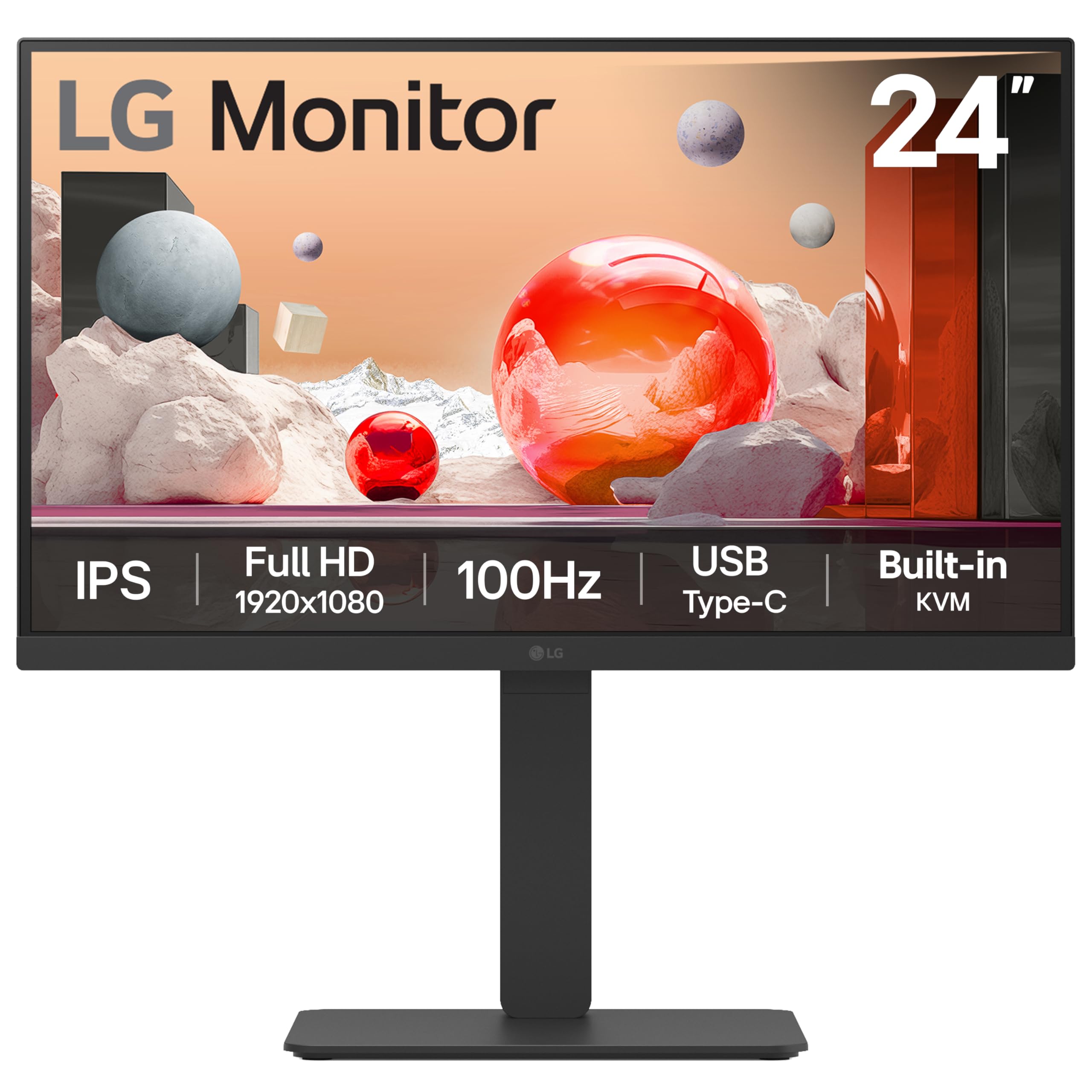 LG Electronics Monitor 27MR400-B, 27 Inch, Full HD 1080p, 100Hz, 5ms GtG, IPS Panel, AMD FreeSync, Smart Energy Saving, Anti-Glare, HDMI, Matte Black