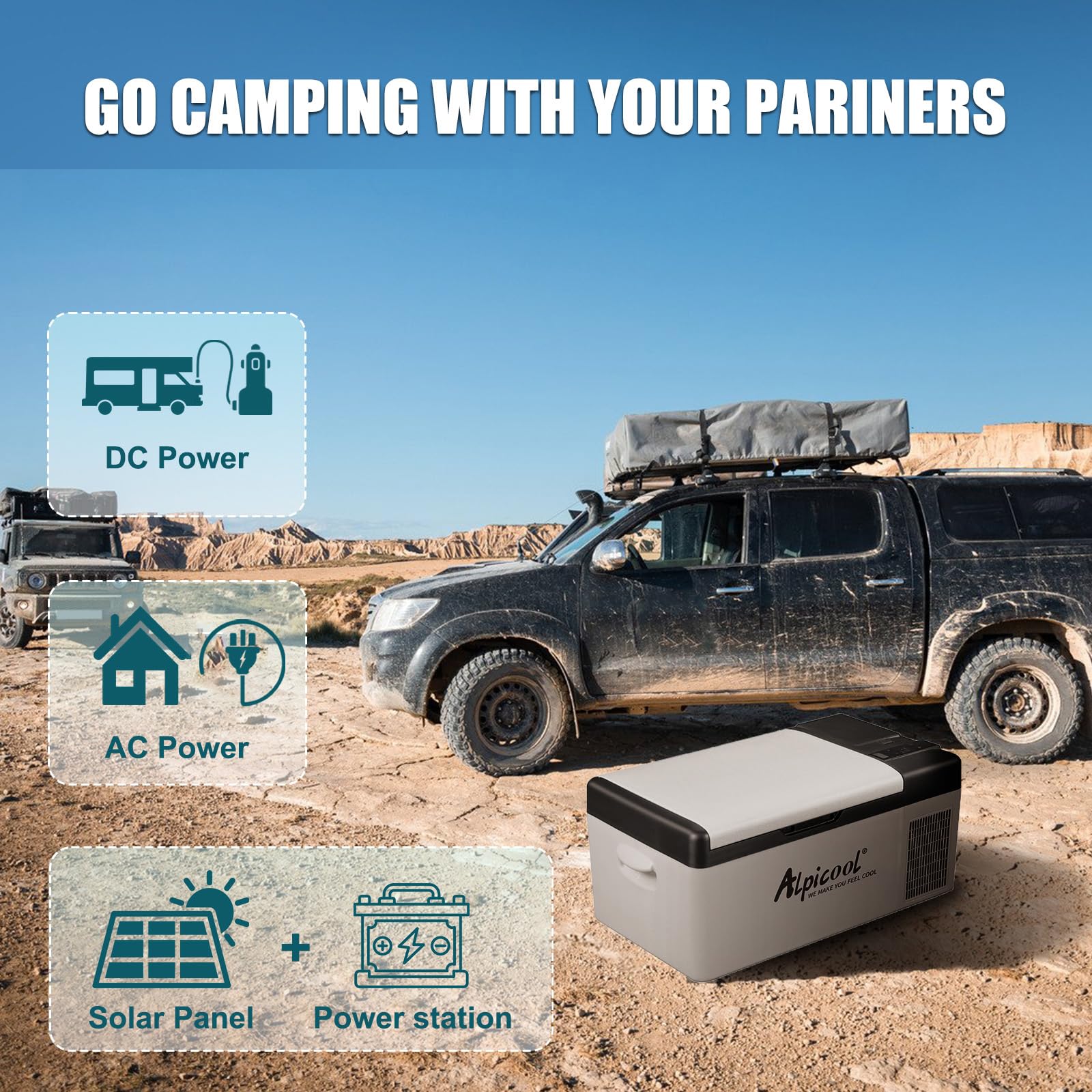 Alpicool C9PT 9L Compressor Car Fridge Freezer, DC 12v Camping Refrigerator, Portable Mini Cool Box for TruckCampervanRVBoat, -20℃ to 20℃(Black)