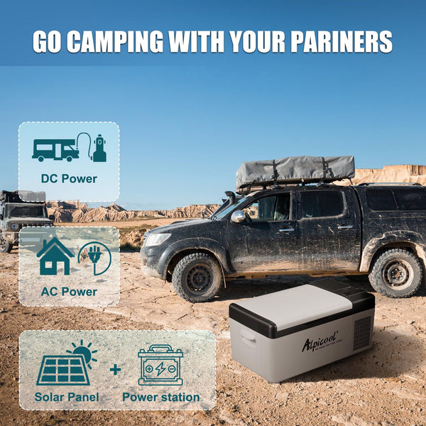 Alpicool C9PT 9L Compressor Car Fridge Freezer, DC 12v Camping Refrigerator, Portable Mini Cool Box for TruckCampervanRVBoat, -20℃ to 20℃(Black)