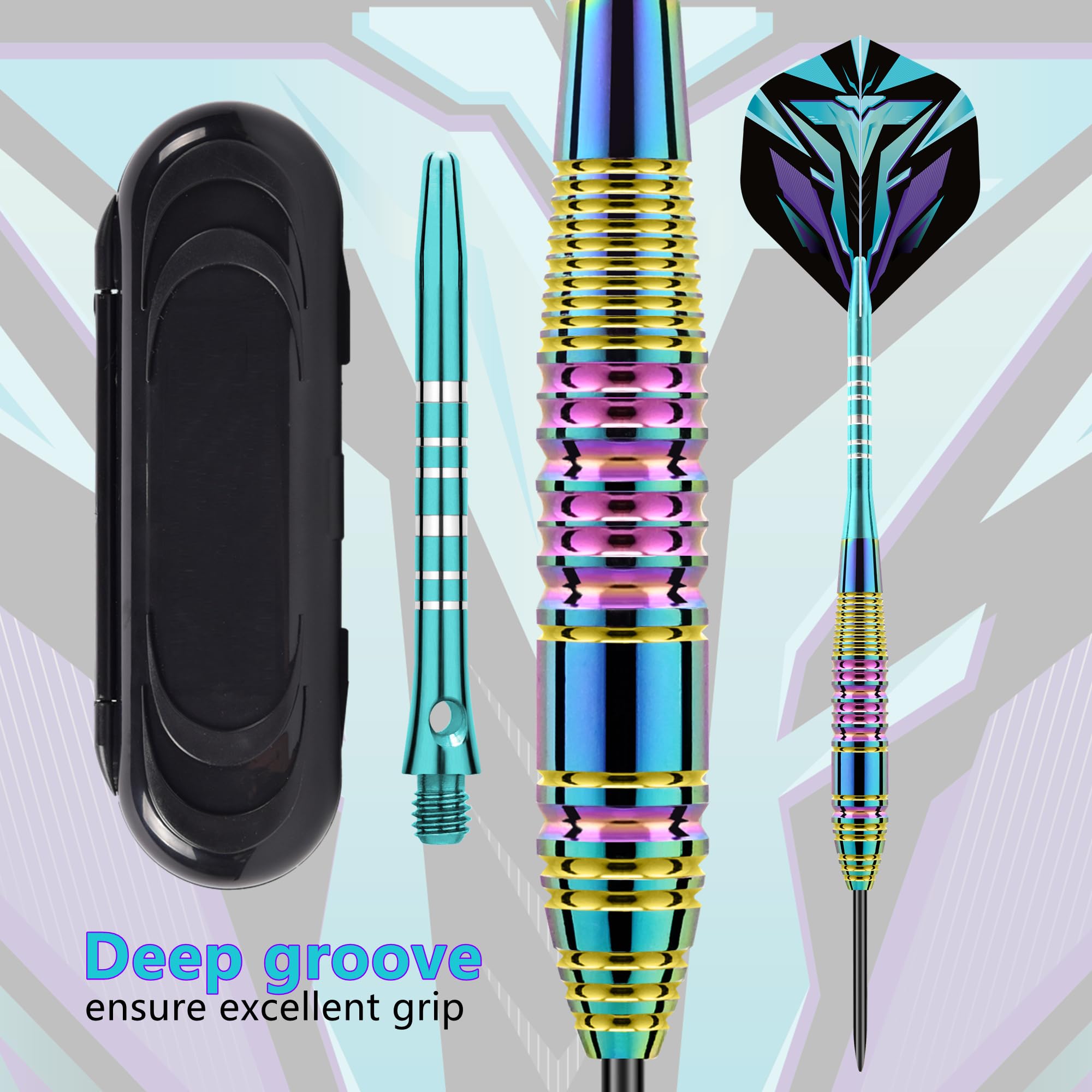 Steel Tip Darts Set,3 Pack Professional Dart with Aluminum Shafts and Darts Case