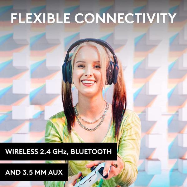 Logitech G Astro A30 LIGHTSPEED Wireless Gaming Headset, Bluetooth enabled, Dolby Atmos, Detachable Boom, 27h battery, USBC charging, for PS5, PS4, Xbox, Nintendo Switch, PC, Android - White