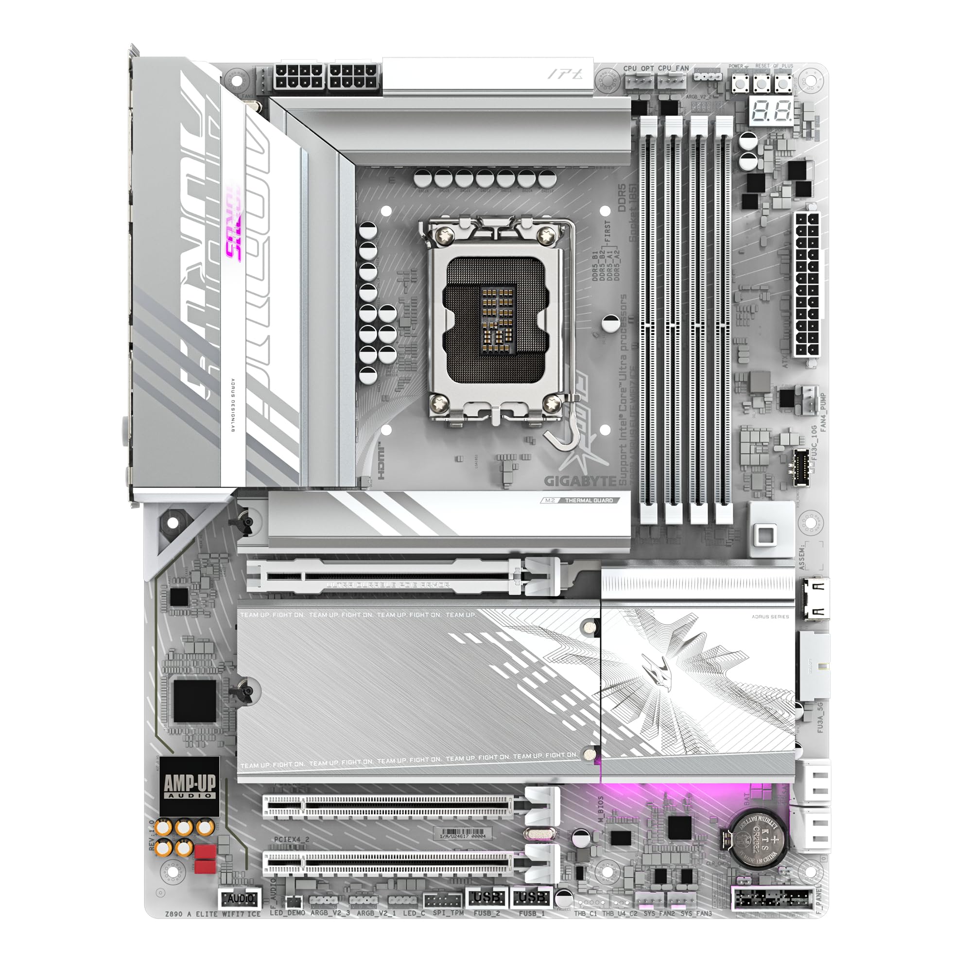 GIGABYTE Z890I AORUS ULTRA Motherboard - Supports Intel Core Ultra (Series 2) CPUs, 8+1+2 phases VRM, up to 8800MHz DDR5 (OC), 1xPCIe 5.0 + 1xPCIe 4.0, Wi-Fi 7, 2.5GbE LAN, Thunderbolt 4