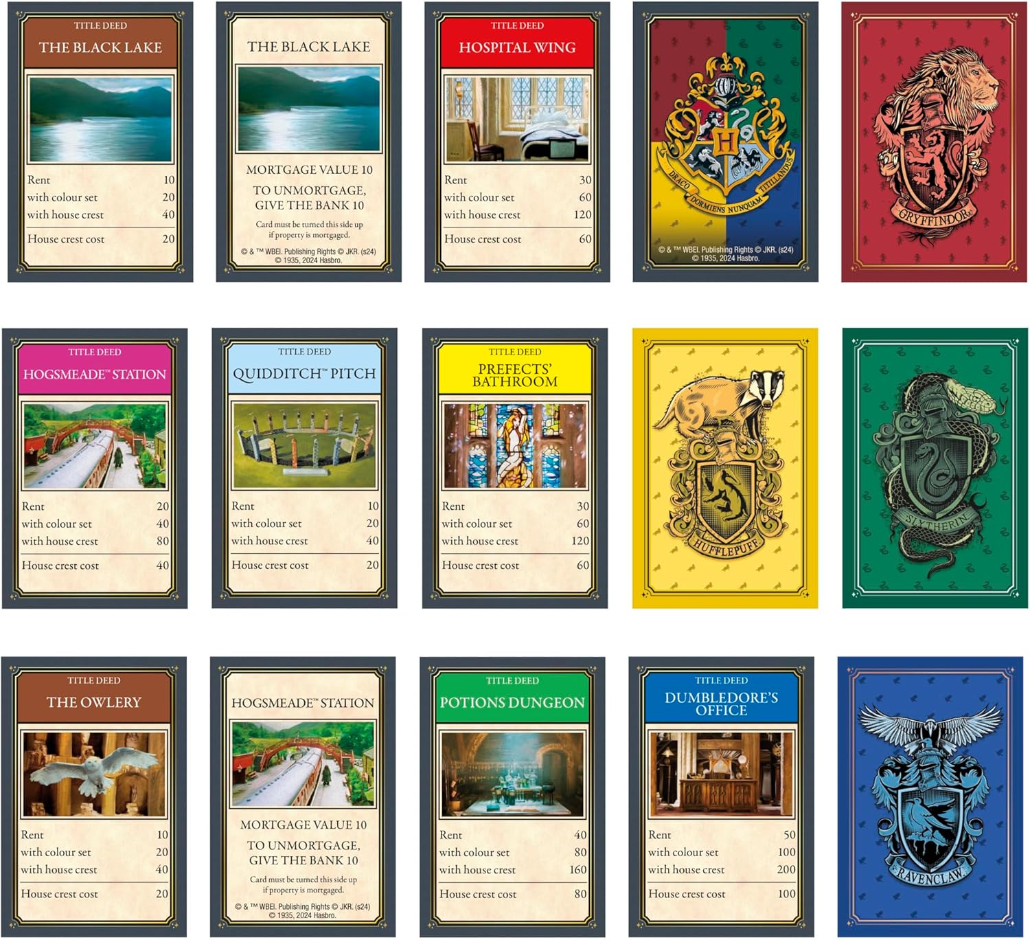 Monopoly Harry Potter Edition Board Game for Kids 8+, Strategy Family Game with Hogwarts Locations, Golden Tokens, House Cards & Owl Post, 2–6 Players, For Kids & Familes