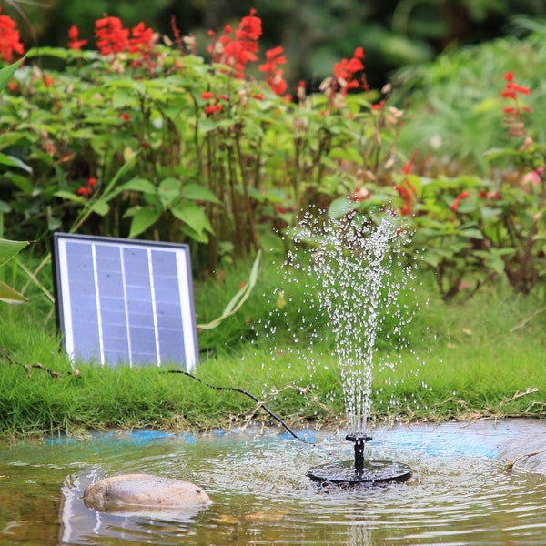 6.5W Solar Water Fountain, Built-in 1500 mAh Battery, Upgraded Solar Pond Pump, Water Pump, Solar Floating Fountain Pump with 6 Fountain Styles for Garden, Bird Bath, Pond and Fish Container
