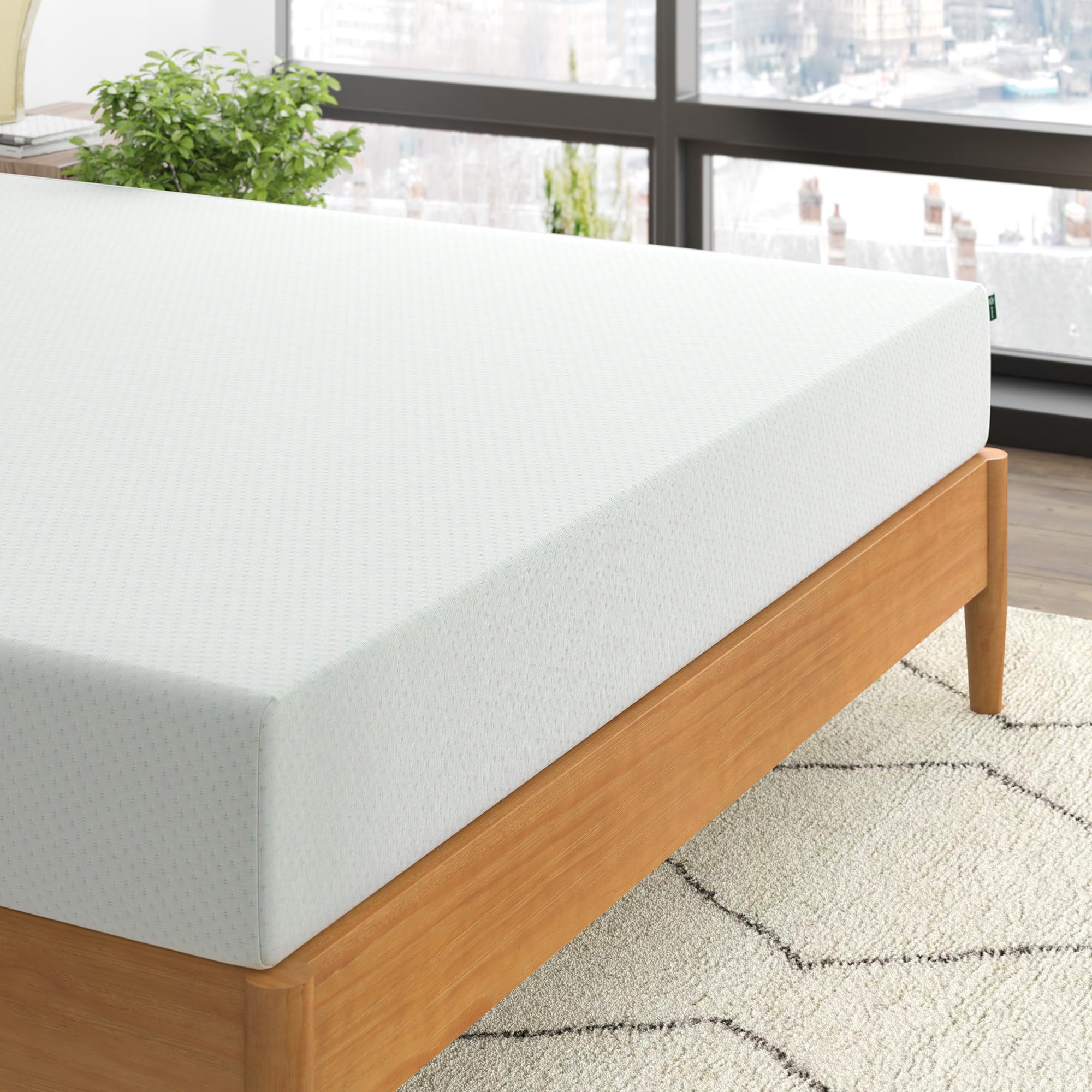 ZINUS Single Mattress - Memory Foam - 90x190cm/3x6ft - Height 13cm/5in - Medium Firmness - Orthopaedic Support with Comfort foam - Green tea Designed in UK standards