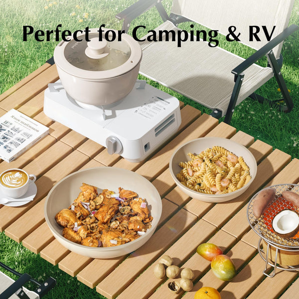 Redchef Ceramic Pots and Pans Set Non Stick, 16 pcs Nonstick Cookware Set with Detachable Handle, Non Toxic, PFAS PFOA & PTFE Free, RV Ceramic Cookware Set for Camping, Oven Safe (Pink)