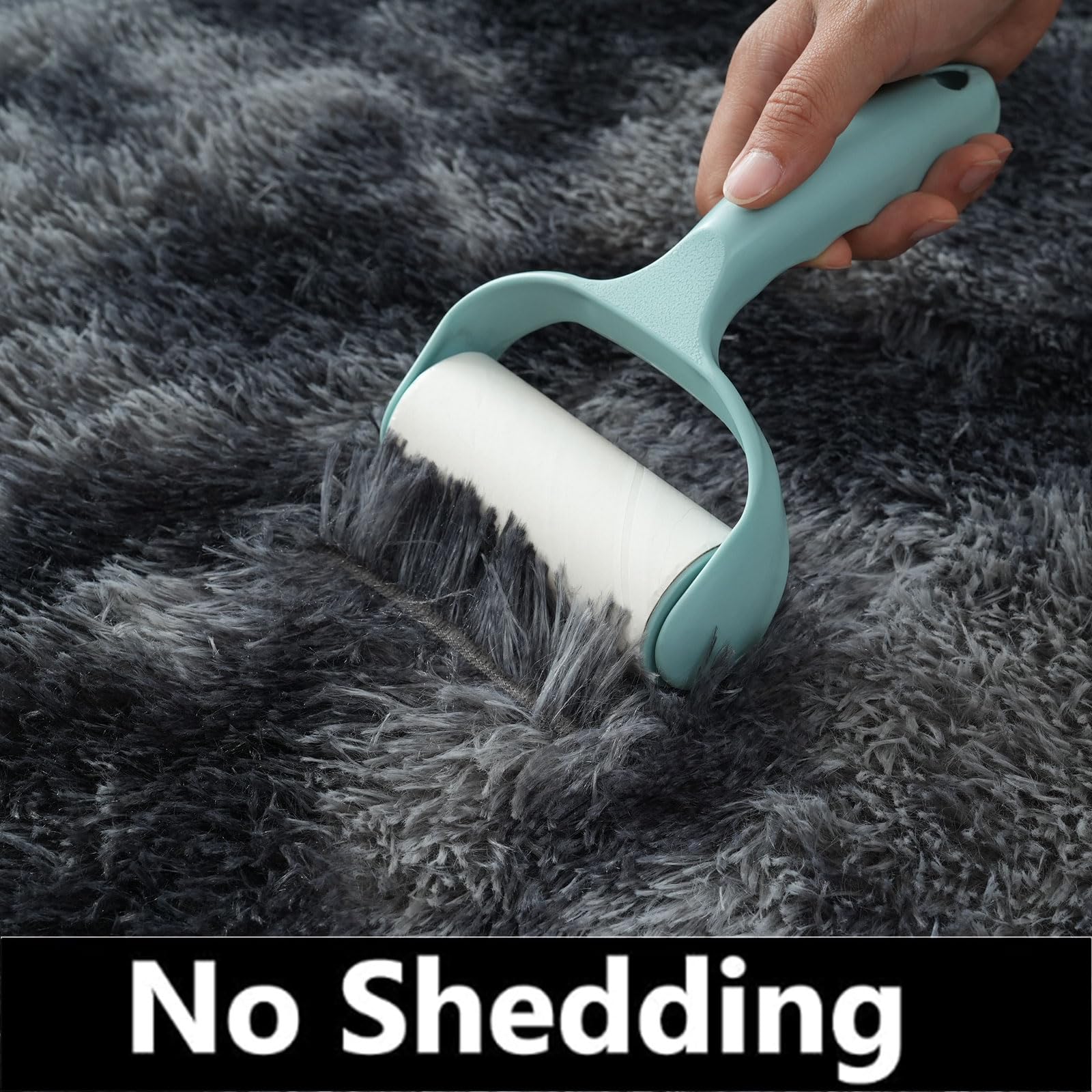 Yuanlne Rugs Living Room 160x230cm, Grey Area Rugs for Bedroom, Washable Anti Slip Extra Large Shaggy Soft Rug Fluffy Modern Floor Carpets Mat Beside