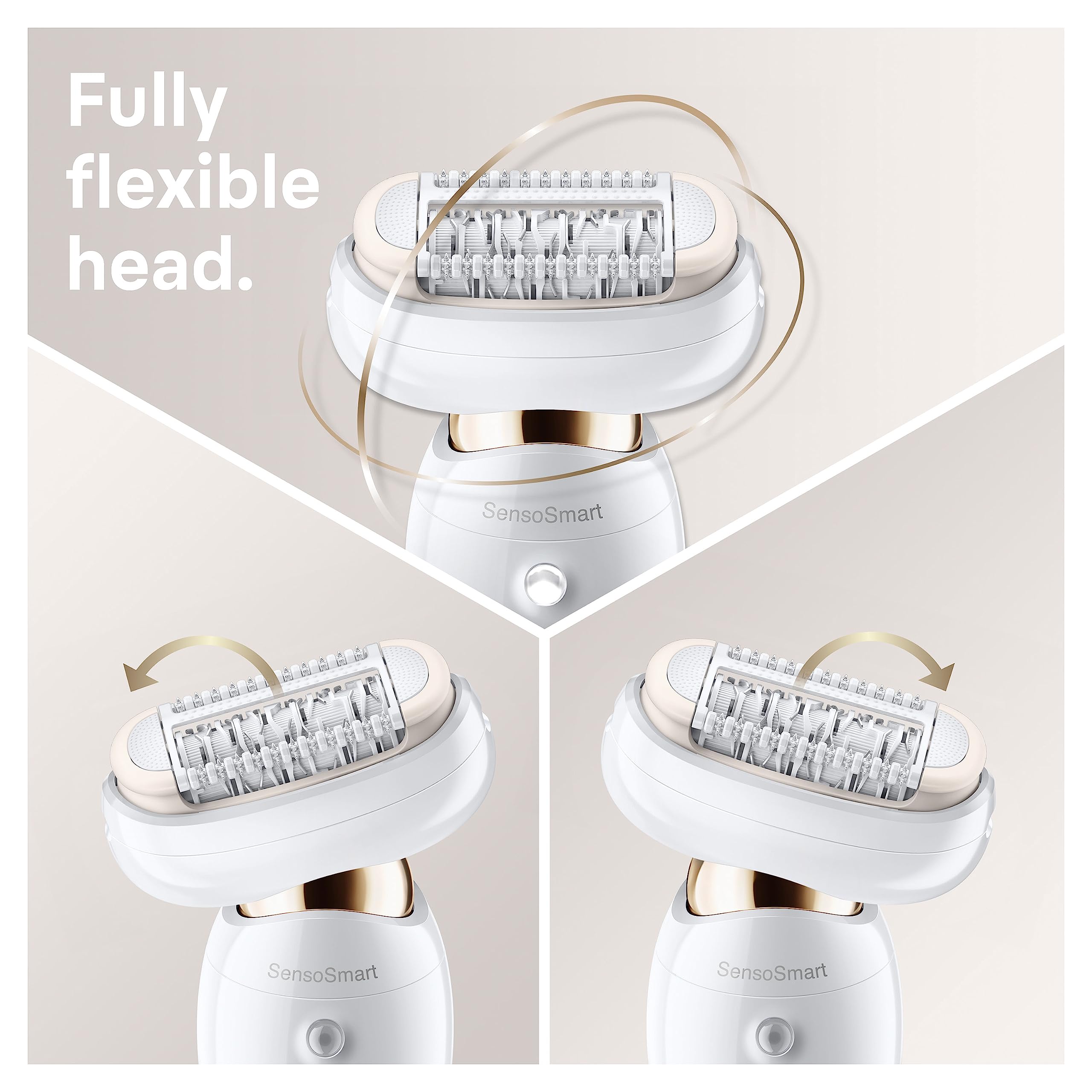 Braun Silk-épil 9 Flex SkinSpa, Epilator with 360° Flexible Head for Easy Hair Removal, Wet & Dry, Lasting Smooth Skin, All-in-One Kit, with Body Mini Shaver, SES9-481 3D, White/Gold