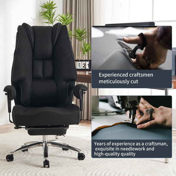 EXCEBET Ergonomic Office Chair – High Back PU Leather Executive Desk Chair with Adjustable Armrests, Swivel Computer Chair for Home/Office, Heavy Duty Support up to 400 lbs