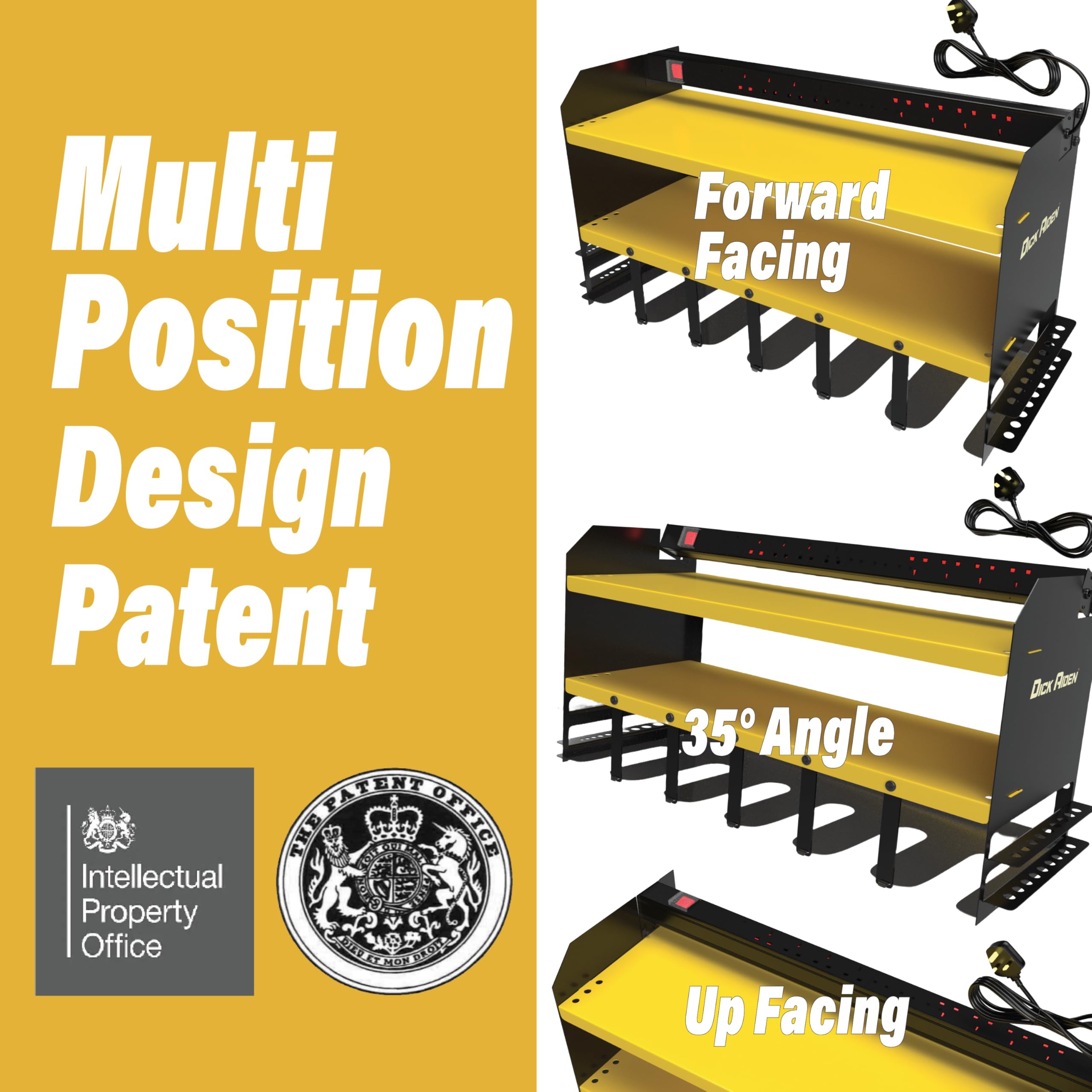 Toolganize Power Tool Organiser, Storage Rack with Power Strip Charging Station, Heavy-Duty for Workshop & Garage Tools - 4 Slot, Milwaukee Red.