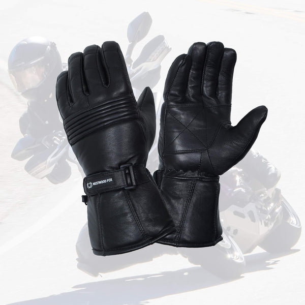 WESTWOOD FOX Motorbike gloves Thinsulate Thermal Motorcycle Leather Gloves Waterproof Winter Summer, mens gloves.