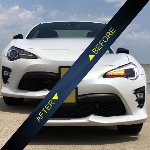 VLAND LED Tail Lights Compatible with Toyota 86 GT86 2012-2020/Subaru BRZ 2013-2020/Scion FR-S 2013-2020, Full LED Rear Light with Sequential Indicator, Red White Lens