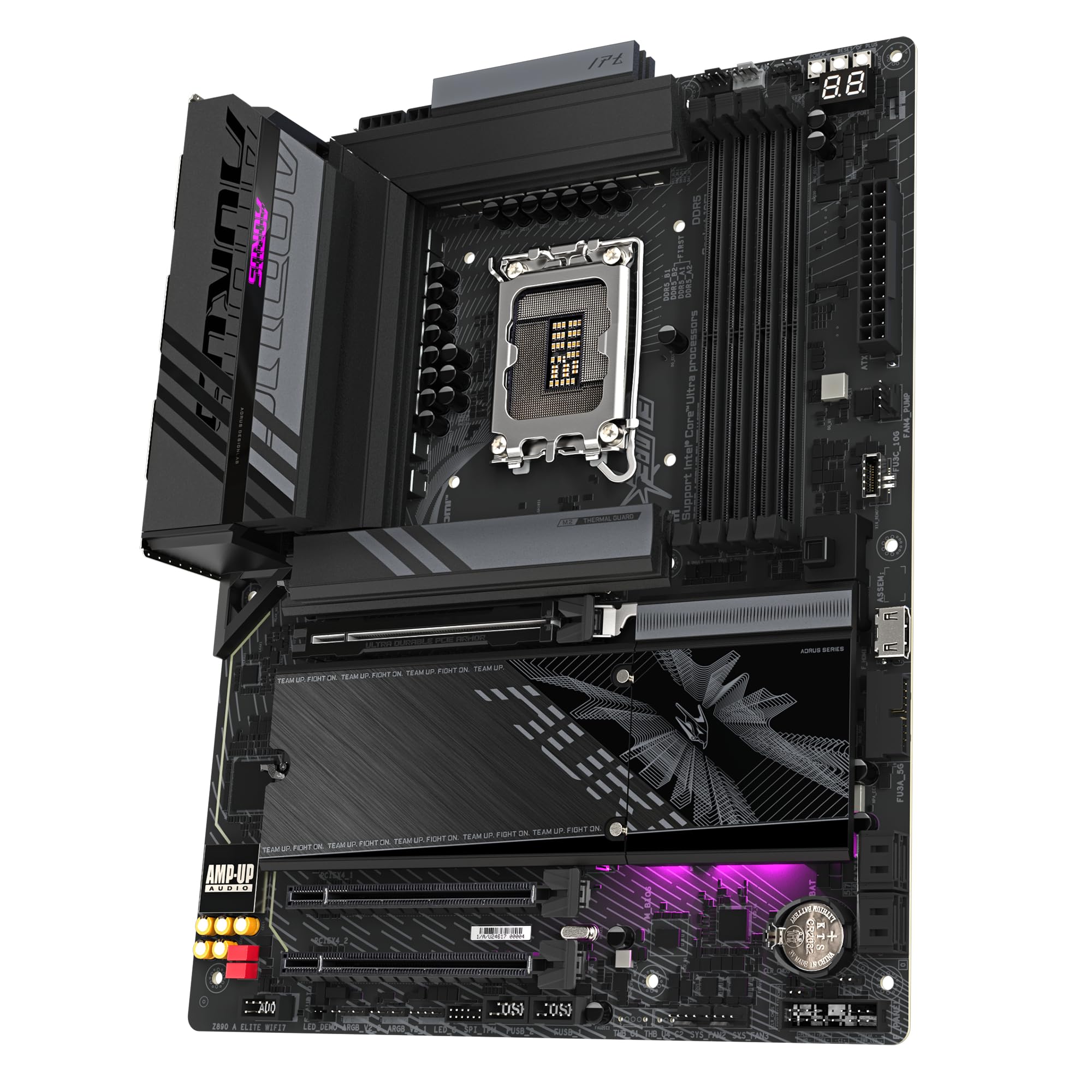 GIGABYTE Z890I AORUS ULTRA Motherboard - Supports Intel Core Ultra (Series 2) CPUs, 8+1+2 phases VRM, up to 8800MHz DDR5 (OC), 1xPCIe 5.0 + 1xPCIe 4.0, Wi-Fi 7, 2.5GbE LAN, Thunderbolt 4
