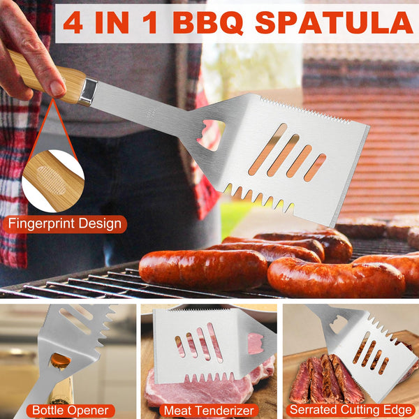 N NOBLE FAMILY 30PCS BBQ Accessories Set - Professional Stainless Steel BBQ Tools Set - Various and Complete BBQ Set - Outdoor Camping Barbecue Tool