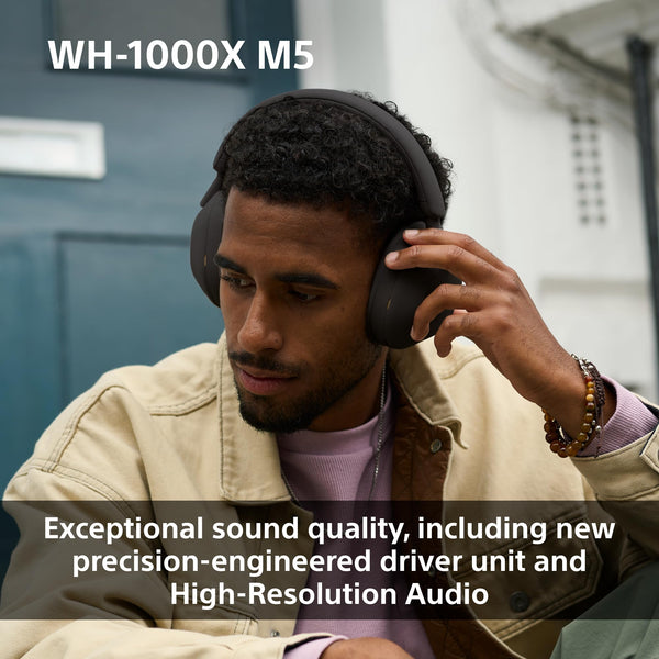 Sony WH-1000XM5 Hard Case Premium Noise Cancelling Wireless Over-Ear Headphones, Bluetooth, Clear Call Quality, Hi-Res Audio, Up to 30hr Battery Life, Includes Hard Case, iOS & Android - Black
