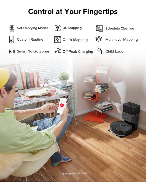 roborock Q5 Pro+ Robot Vacuum Cleaner with Mop, Self Emptying, 5500Pa, DuoRoller Brush, Up to 7 Weeks of Hands Free Cleaning, Precise Navigation, Robot Vacuum and Mop, Ideal for Hard Floors, Pet Hair