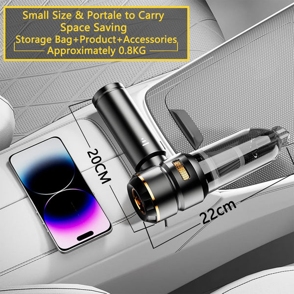 Lyiazsoy Car Vacuum Cleaner,22000PA High Power Mini Vacuum Cleaner,Rechargeable Handheld Vacuum,Portable Cordless Compressed Air Duster Air Blower for Car Home (Gold black)