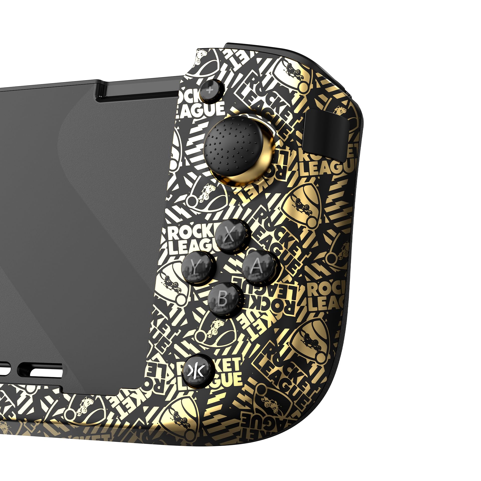 CRKD Nitro Deck+ Handheld Pro Controller for Nintendo Switch & OLED Model - TV Dockable - Programmable Sidekicks & Back Buttons - TruCollection System (Rocket League Gold Edition)