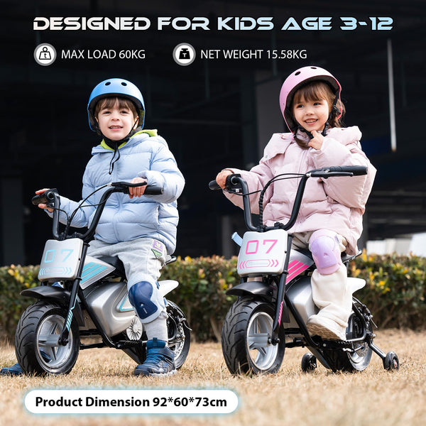EVERCROSS EV05M Electric Motorcycle for Kids, 150W Kids Ride On Motor-cycle, 8/16 km/h Speed Modes & 15 km Long-Range Electric Motorcycle, 12'' Moto Cross for Children Aged 3-12 Years
