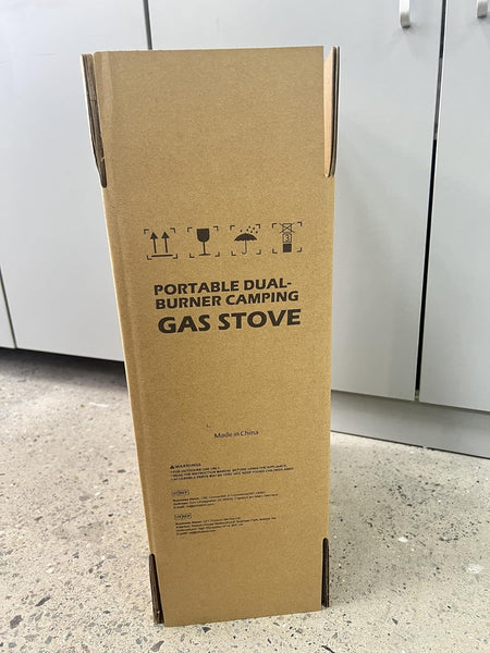 Odoland Portable 2 Burner Camping Stove, 4400W Camp Stoves Lightweight Camping Cooker with Automatic Ignition & Heat Control for Outdoor Backpacking & Picnic Cooking