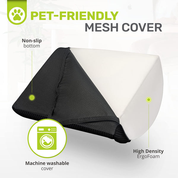 ErgoFoam Adjustable Desk Foot Rest for Added Height (Mesh) - Large Premium Footrest | Pet-Friendly Foot Rest Under Desk | Foot Stool Rocker (Black)