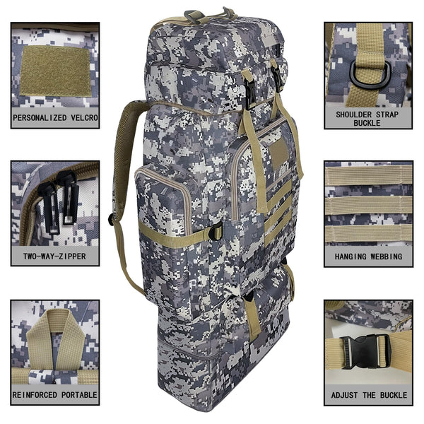 Wesoke 80L 100 liters Camping Hiking Backpack for Men, Extra Large Survival Hunting Backpack, Waterproof Big Molle Military Tactical Rucksack, Oversized Outdoor Sport Travel Daypack