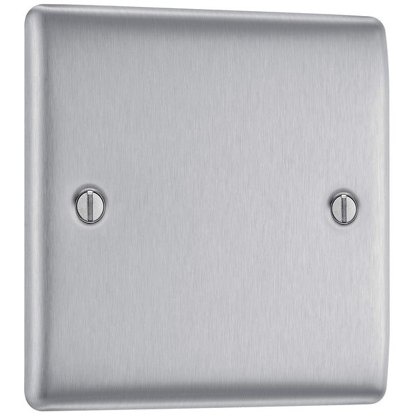 BG Electrical Cooker Switch with Socket and LED, Cooker Control Unit, Control Socket, Double Pole, Raised Profile, Round Edges, Nexus Metal, Brushed Steel, Grey Inserts, 45A, NBS70G