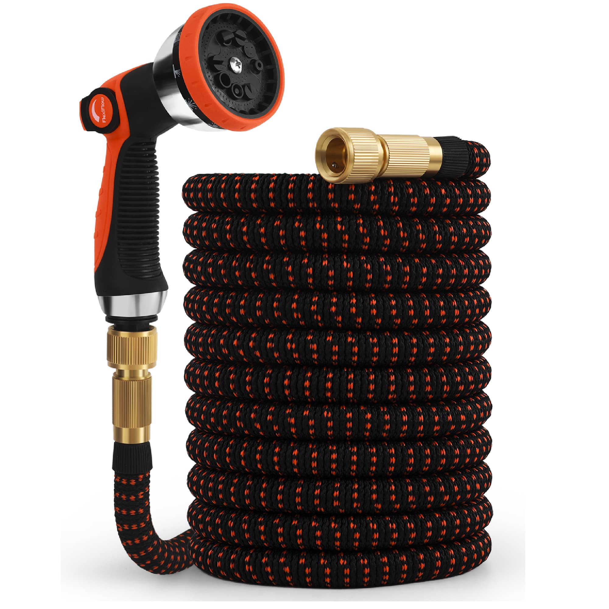 Flexiflow Expandable Garden Hose with 10 Function Spray Gun | Expandable Hose - 15m / 50 feet