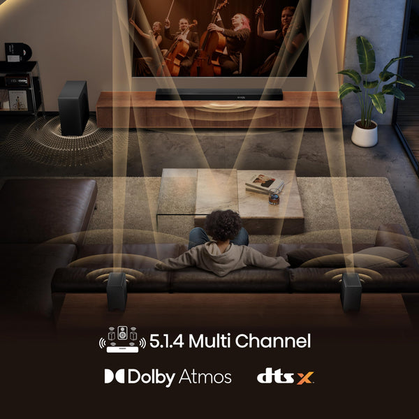 Hisense AX5125H 5.1.2 Channel 500W Dolby Atmos Soundbar with Wireless Subwoofer& Up Firing Speakers& Turly Wireless Rear Speakers