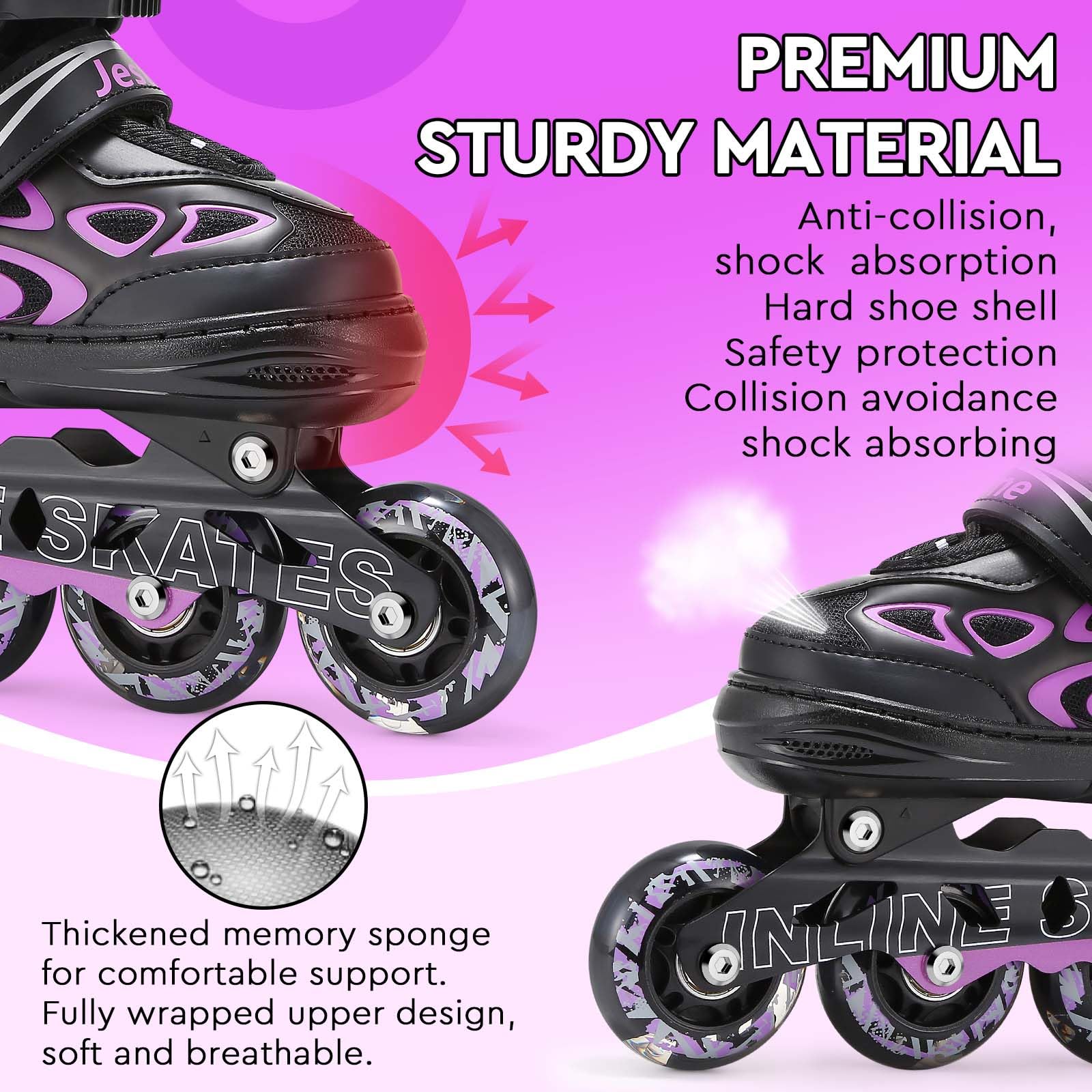 Adjustable Inline Skates for Kids, Girls Boys Light up Inline Skates Size Adjustable Roller Blades for Beginners (Medium (UK 1-4))