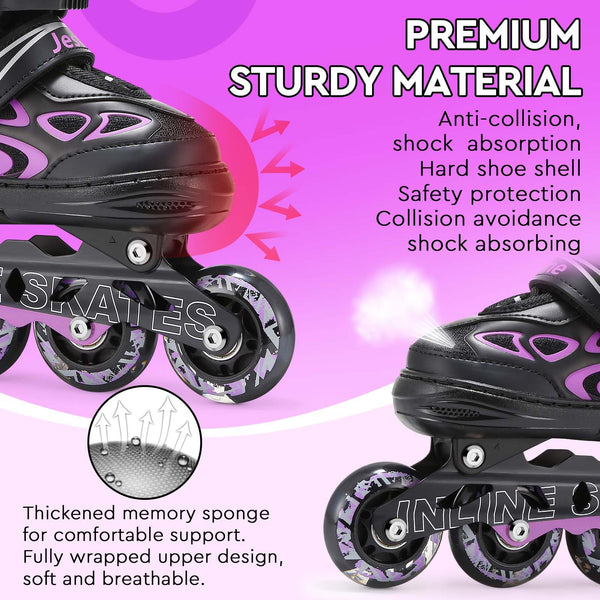 Adjustable Inline Skates for Kids, Girls Boys Light up Inline Skates Size Adjustable Roller Blades for Beginners (Small (UK 11-1))