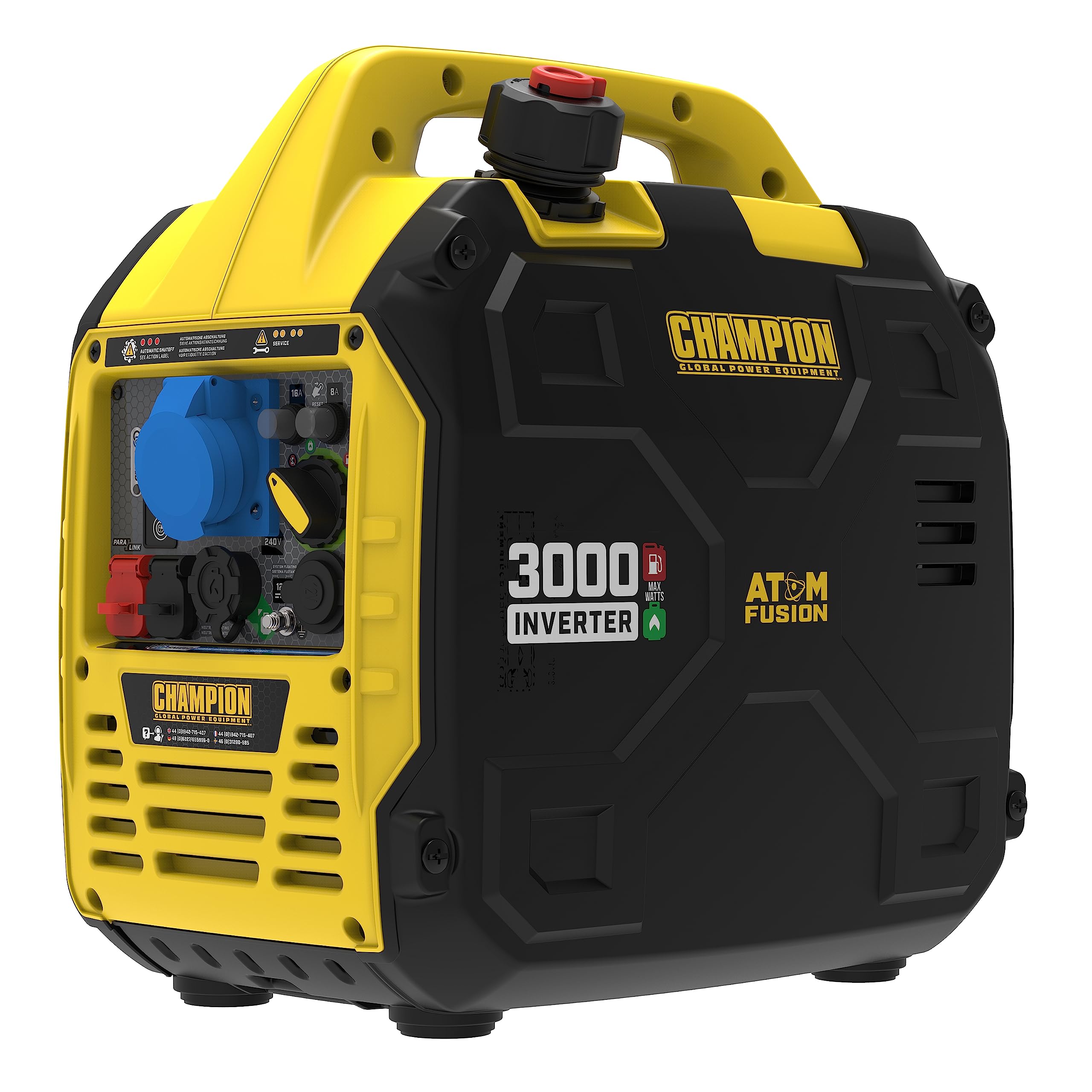 Champion Power Equipment 92001i 2200 Watt LPG Dual Fuel Portable Inverter Generator - 80cc Engine, 4.1L, Petrol or Propane - Lightweight, True Sine Wave, EZ Start, Fuel Fill Assist LED, Ultra Quiet