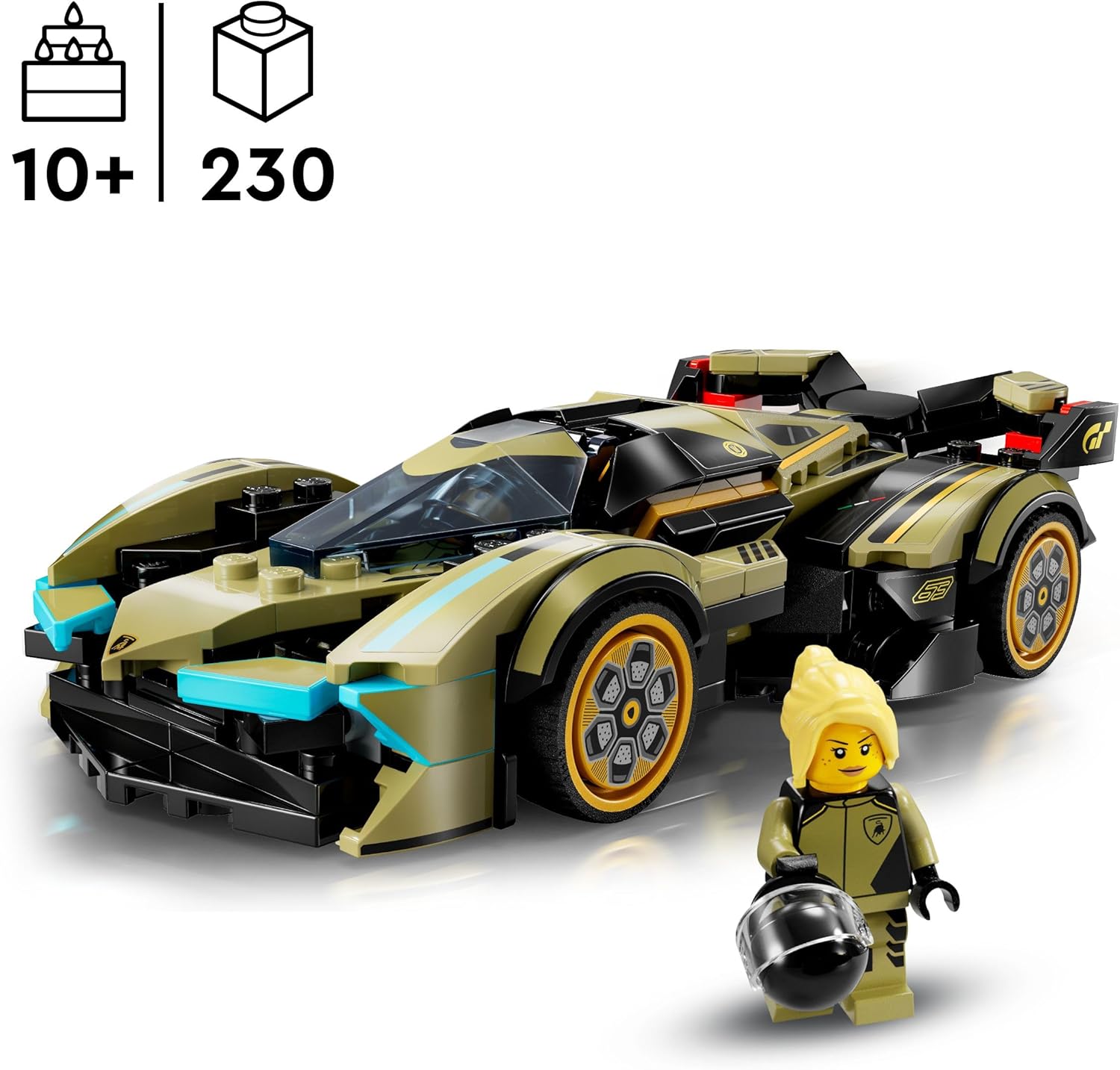 LEGO Speed Champions Lamborghini Lambo V12 Vision GT Super Car Toy for 10 Plus Year Old Boys & Girls, Buildable Vehicle Model Set, Kids' Bedroom Decoration, Birthday Gift Idea 76923