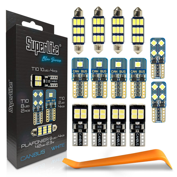 Superlite Set of 2 T10 Bulbs with 18 Leds from the Blue Series range. CanBus Technology and 6500K Colour Temperature. Ideal for Car and Truck.