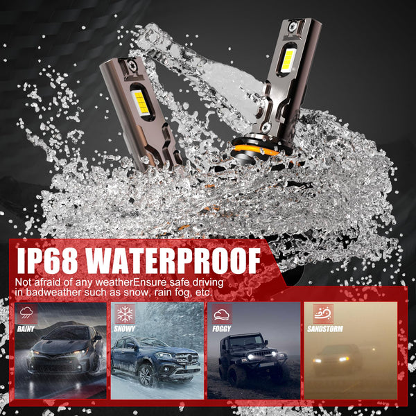 WAIXINGREN H4 Led Headlight Bulbs, 6500K Cool White, 60W 26000LM H4 Headlight Bulbs led with Fan, No Adapter Required, Plug and Play Easy Installation, Pack of 2 (H4/9003/HB2)